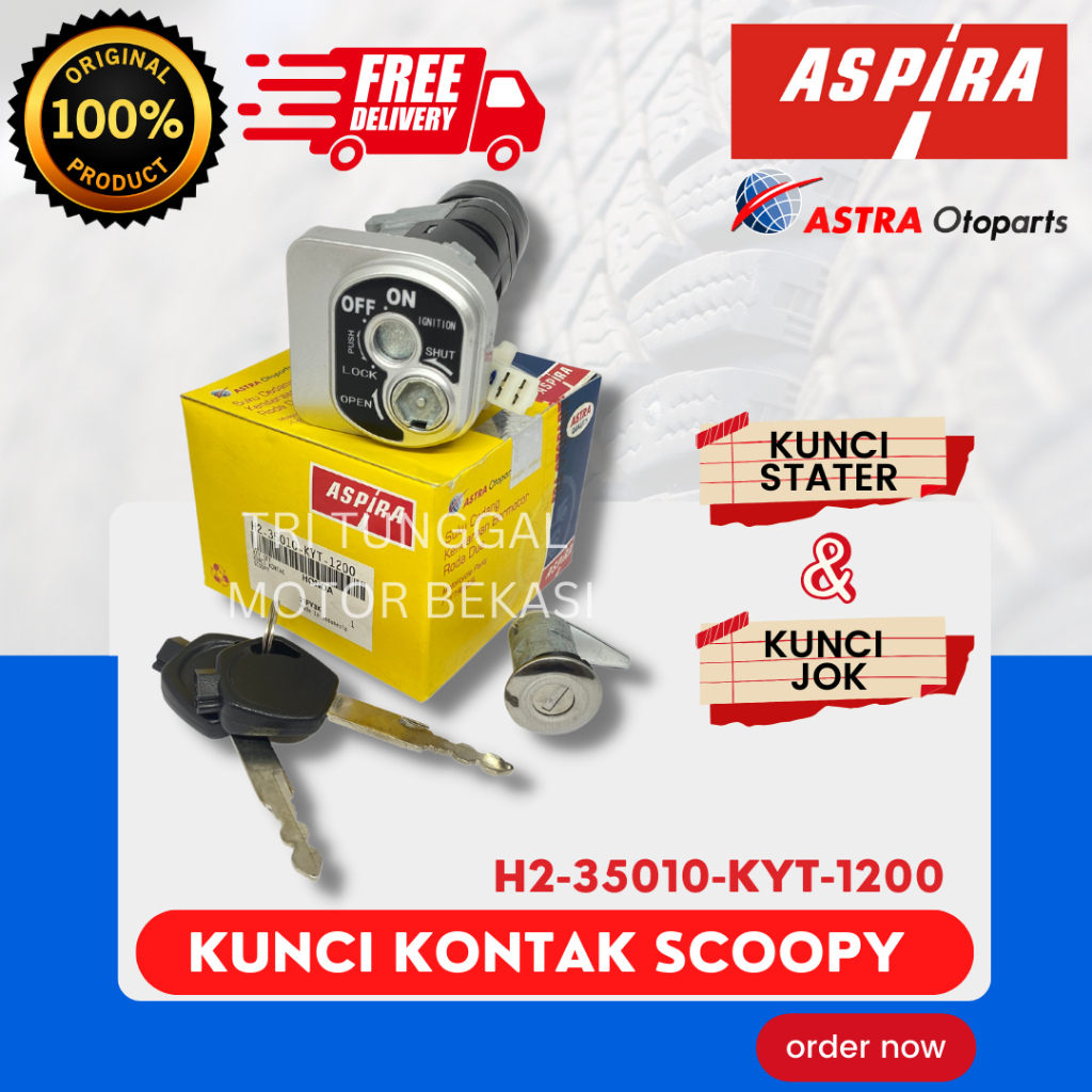 [READY COD] KUNCI KONTAK SET ASPIRA SCOOPY / KUNCI KONTAK ASSY + JOK / PAKET SET KUNCI KONTAK STARTE