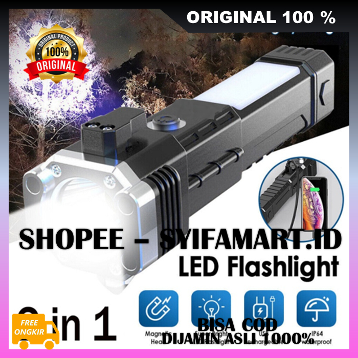Senter LED Hummer Senter Emergency LED Powerbank Senter Super Terang 100% ORIGINAL