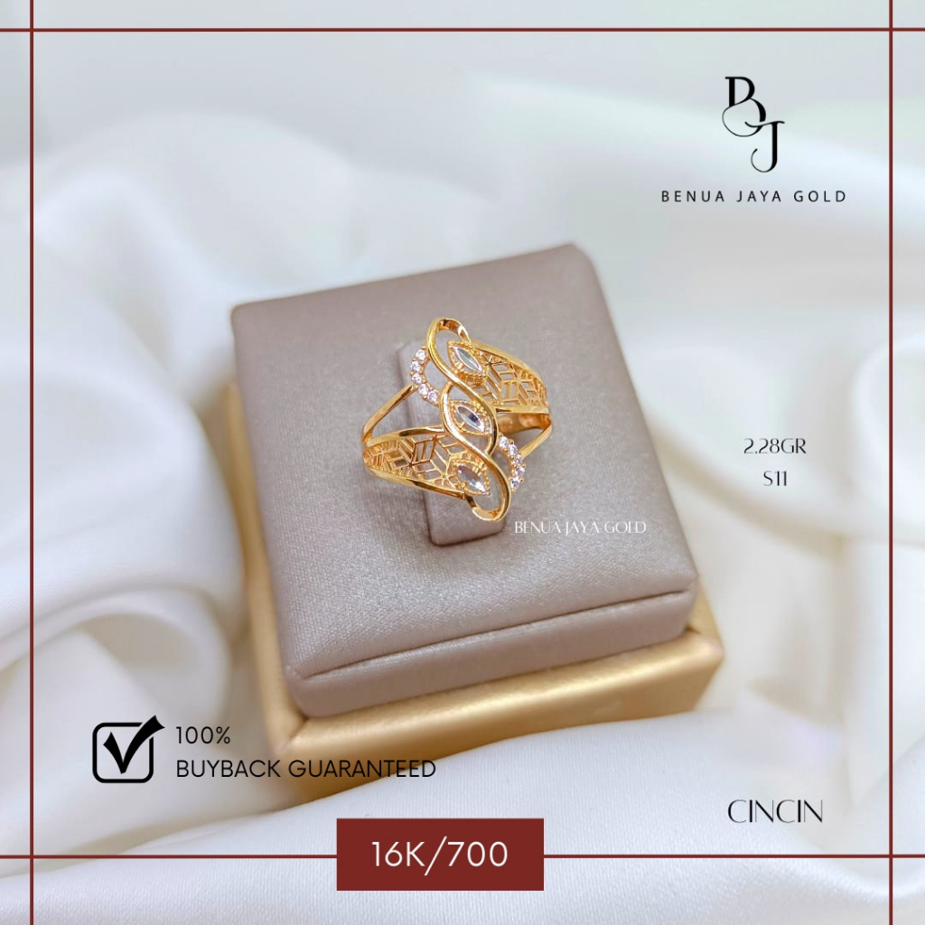 Cincin Variasi Bunga Emas 16K/700