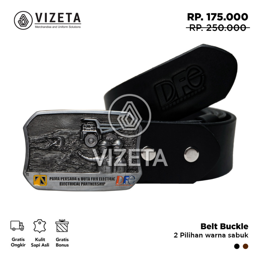Sabuk Tambang Pama Persada & DFE Ikat Pinggang Pria Kulit Asli Gesper Cowok Kekinian by vizeta