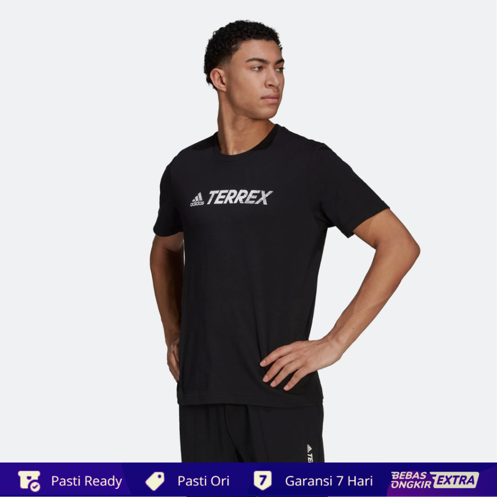 Kaos Adidas Terrex Classic Logo Tee Original - Black