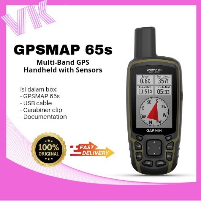 GARMIN GPSMAP 65s Multi Band GPS 65s Memory 16GB Garansi