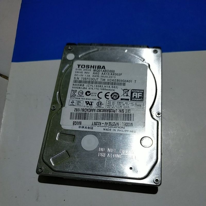 Hardisk Toshiba 500GB untuk laptop 2.5