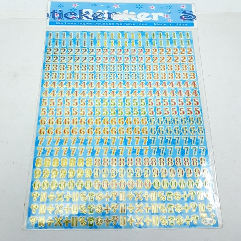 

Sticker Laser Angka Kecil C-151