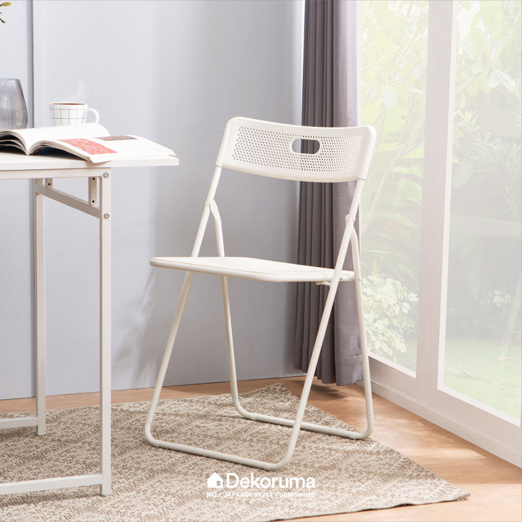 Dekoruma Daiki Kursi Makan Lipat - White / Kursi Serbaguna