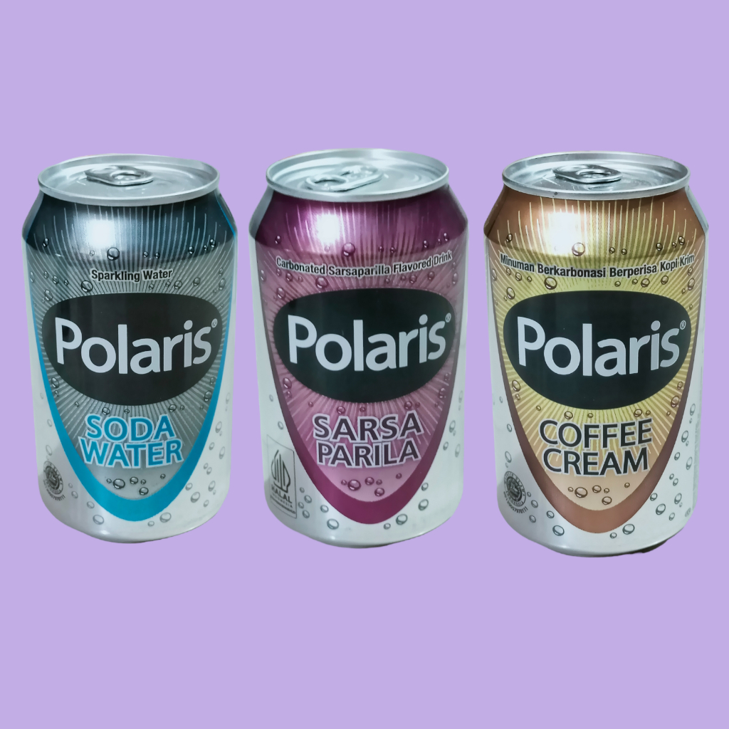 

Polaris Soda, Coffee Cream, Sarsaparilla Kaleng All Varian 330 ml