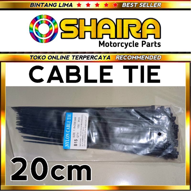 

NYLON CABLE TIE - TALI TIES / KABEL TIES 20CM (1 PACK ISI 100) TALI PENGIKAT