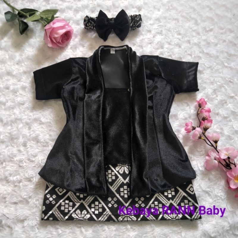 REAL PICT KEBAYA BAYI BLUDRU / KEBAYA ANAK / KEBAYA BAYI PEREMPUAN hitam