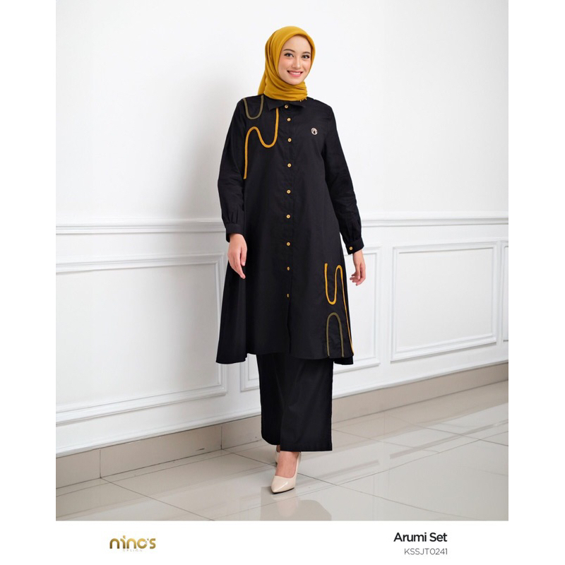 stelan tunik Arumi 0241 set original ninos terbaru dari ninos design stelan terlaris