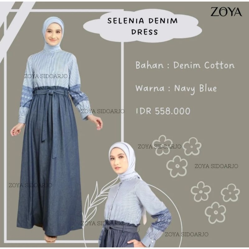 Selenia Dress Premium Katun Denim by Zoya
