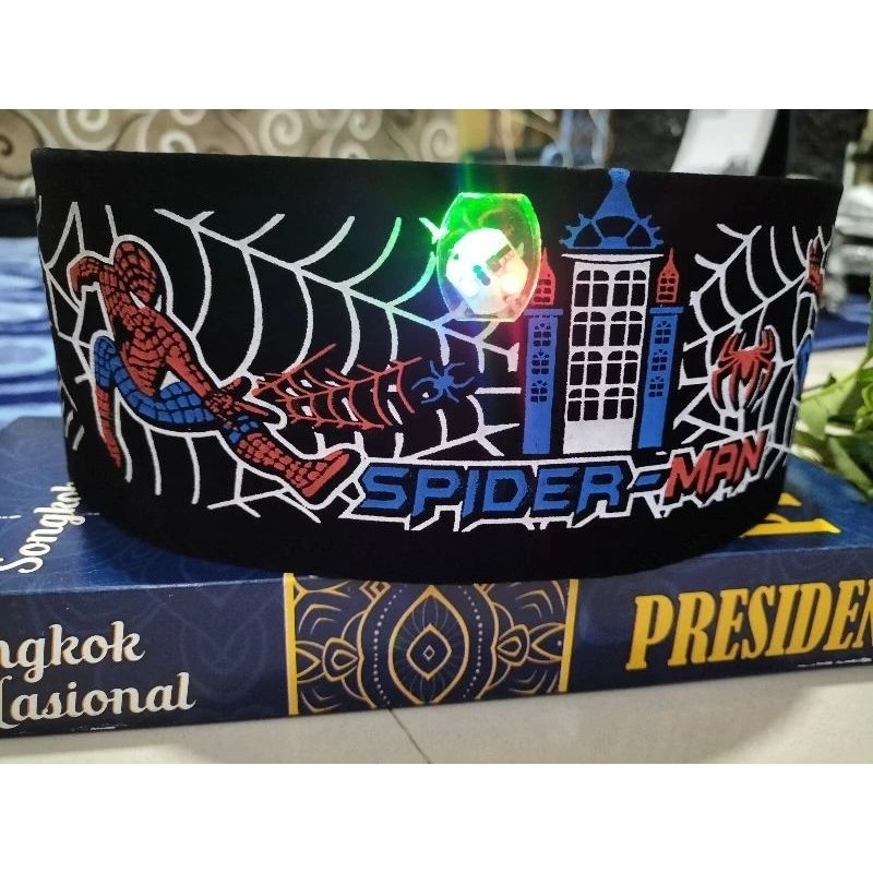 kopyah anak LED karakter Spiderman