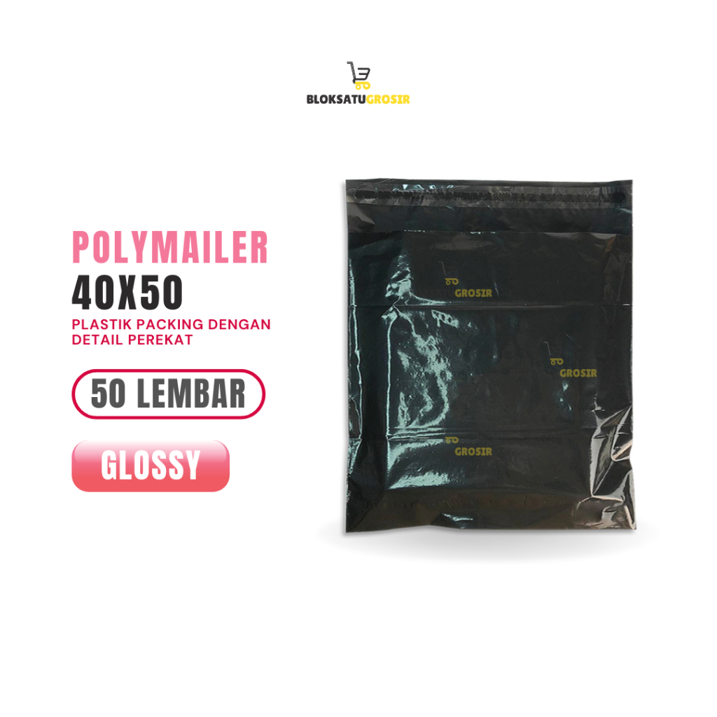 

Kantong Plastik Polymailer Hitam Glossy Tebal 40x50 cm isi 50 lembar Plastik Lem Plastik Packing Plastik Amplop