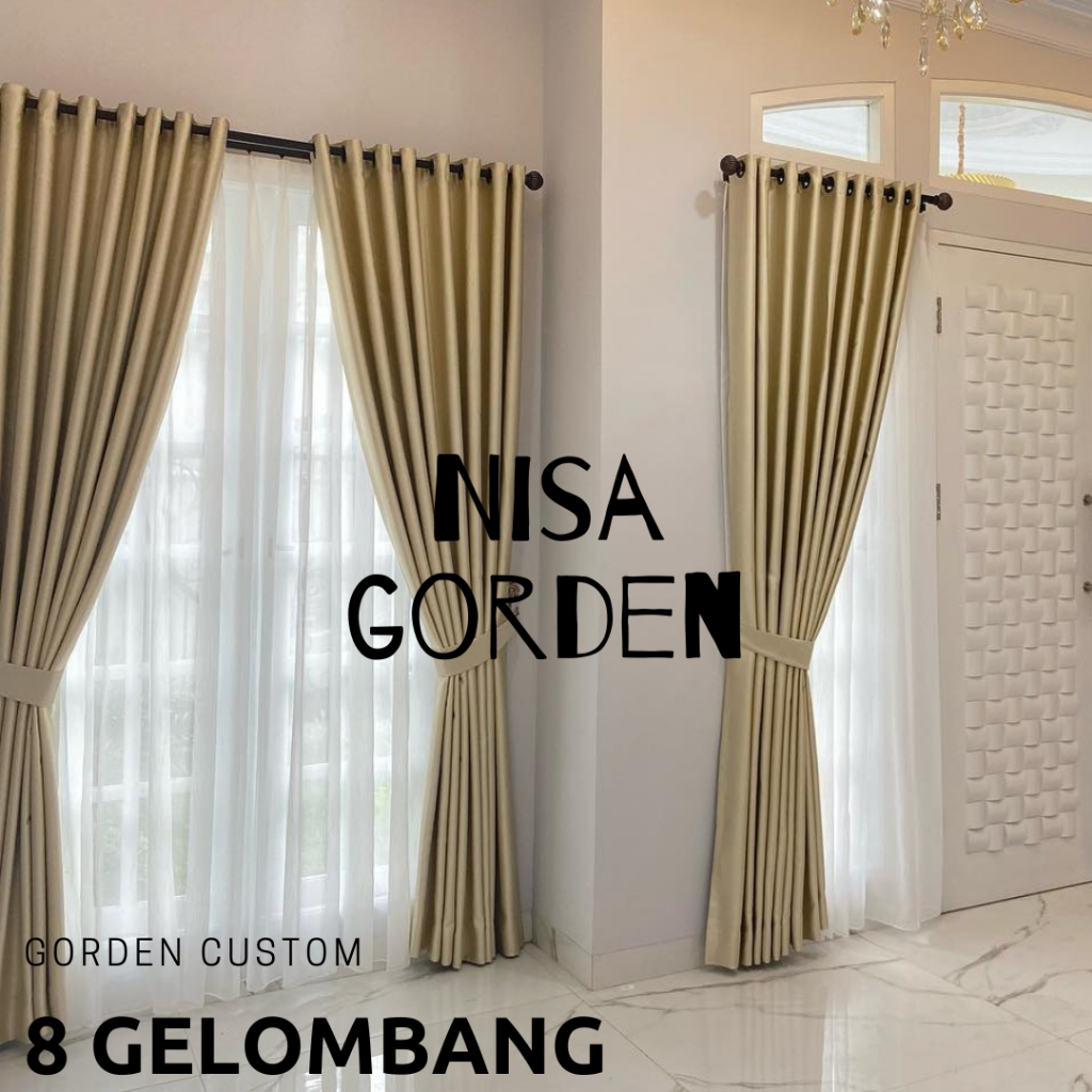 GORDEN 8 GELEMBUNG POLOS BLACKOUT TEBAL TIDAK MENERAWANG BISA CUSTOM UKURAN WARNA ABU TUA HIJAU COKL