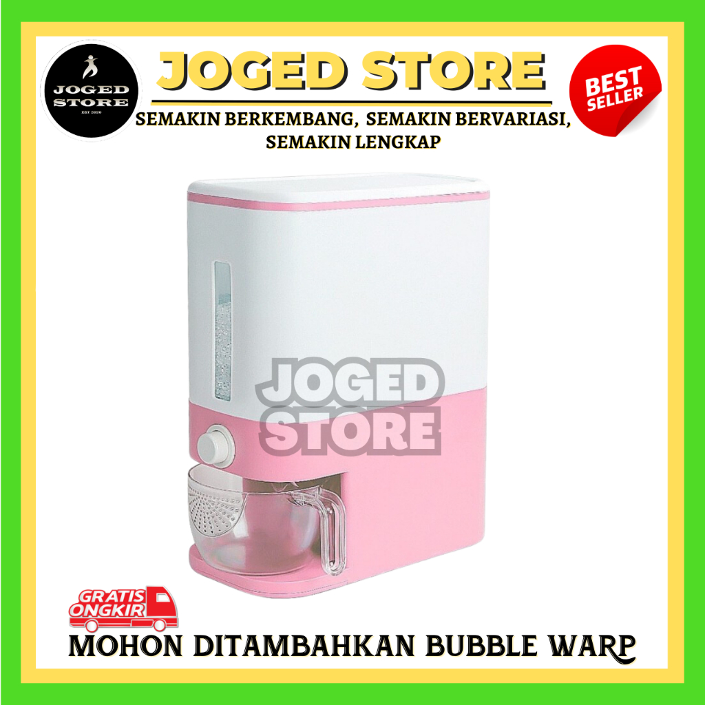 Dispenser Beras 12 Liter Rice Box Tempat Penyimpanan Beras |  Dispenser Otomatis Beras | Dispenser