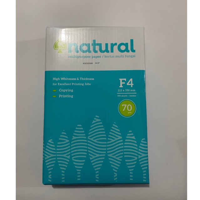

Kertas Hvs Natural F4 70gr
