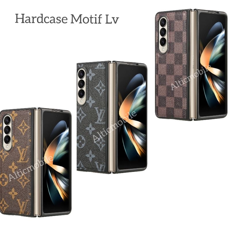 Samsung Z Fold 5 Fold 3 Z Fold 4 Hardcase Motif Branded Lv Case Penutup Penuh Lipat Kulit Timbul