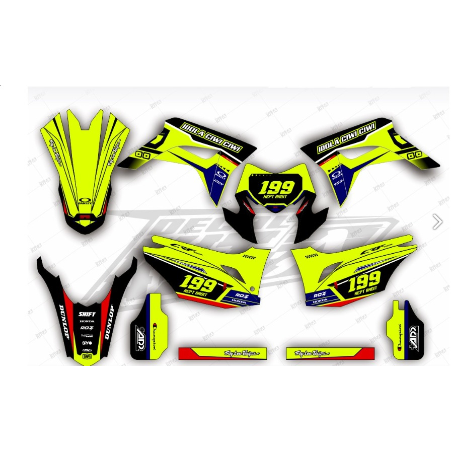 Decal Sticker honda crf 150 l Full Body Dekal Stiker sticker keren motif warna kuning hitam