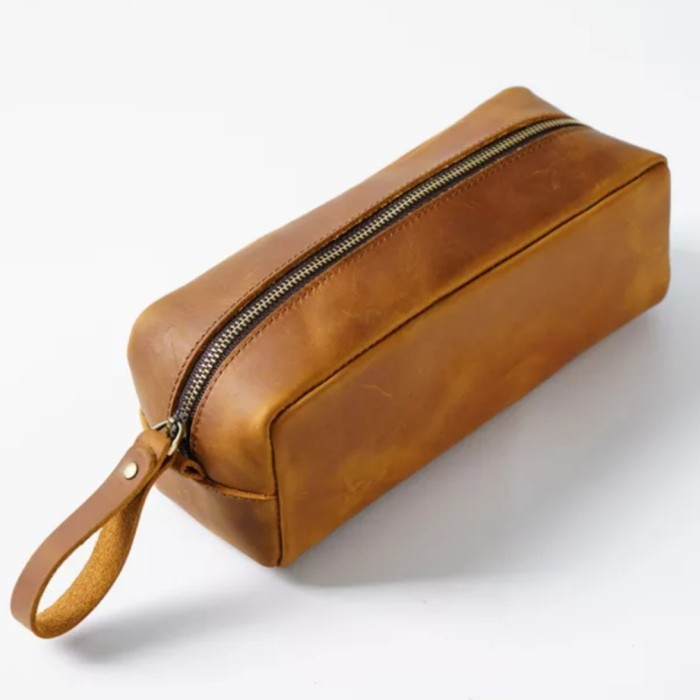 Pouch Bag Pria Wanita Tempat Pensil Kulit Asli - Pouch Wanita Kulit Sapi Asli - Pouch Asli Kulit