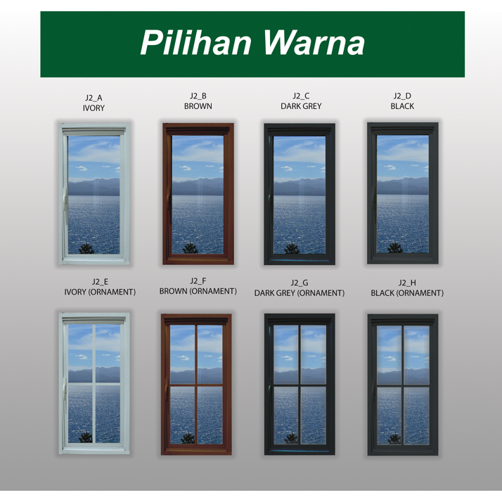 Jendela Side Hung 60 x 120 Utama Rumah Bahan Aluminium Swing Kamar Mandi Sliding Door Kaca Murah Han