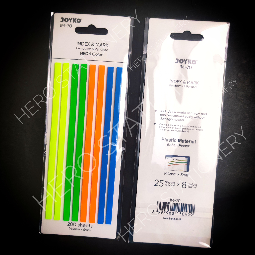 

Joyko pembatas buku index mark stiker plastik neon IM-70