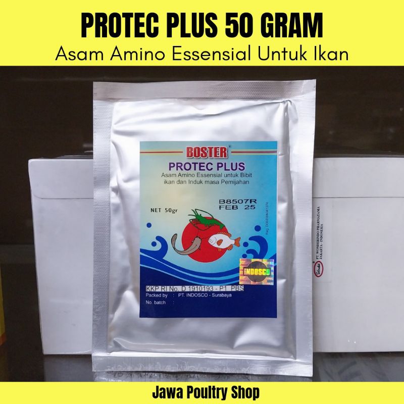BOSTER PROTEC PLUS ORIGINAL 50 GRAM - Asam Amino Essensial Untuk Ikan