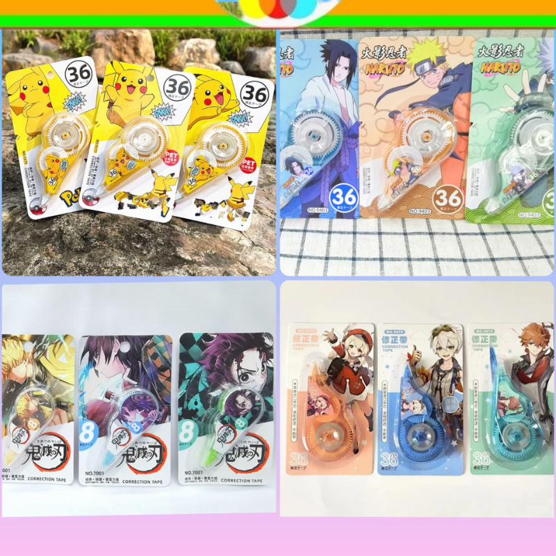 TIPE-X KERTAS PENGHAPUS PEN ANIME GAME SERIES GENSHIN NARUTO POKEMON DEMON SLAYER CORRECTION PEN | C