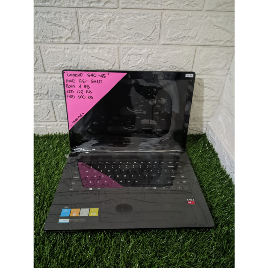 2ND LENOVO G40-45 AMD A6-6310  RAM 4 GB SSD 128GB + HDD 500GB 14 INCH   (2565)