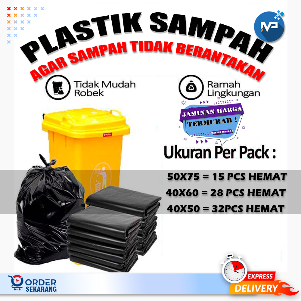 Plastik Sampah | Kantong Plastik Sampah Hitam | Plastik Packing Besar Uk. 40 x 60 | 50x60 50 x 75 | 