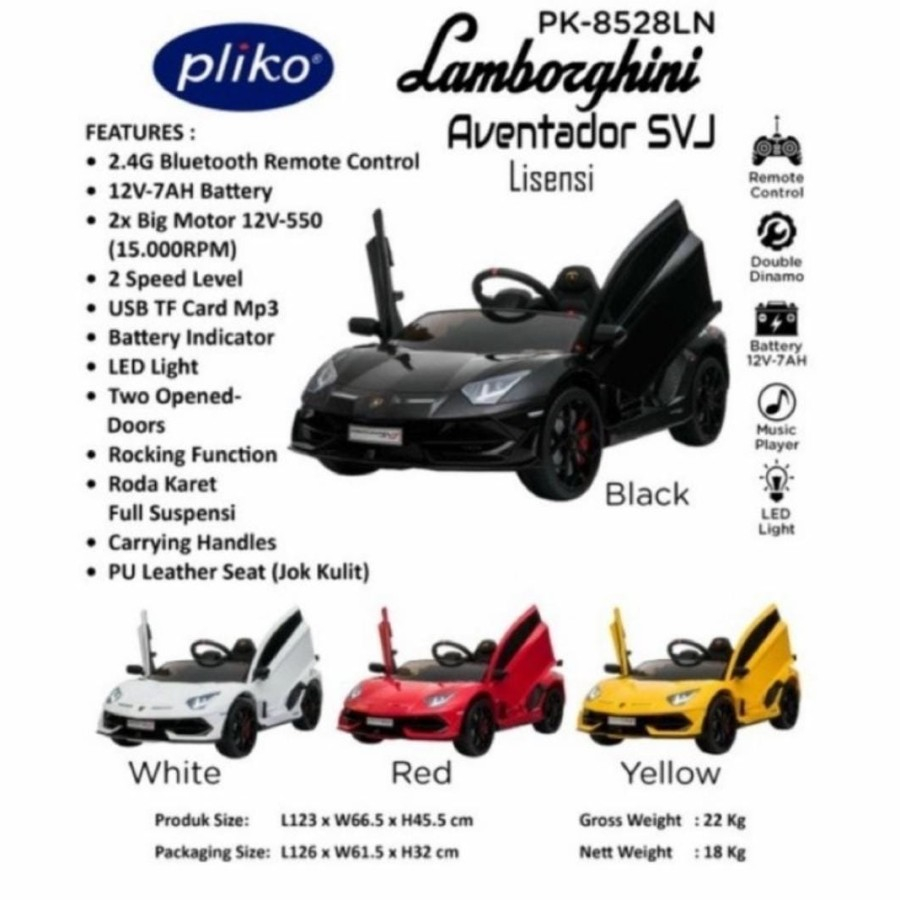 Mobil accu Pliko Lamborghini Aventador SVJ PK-8258N