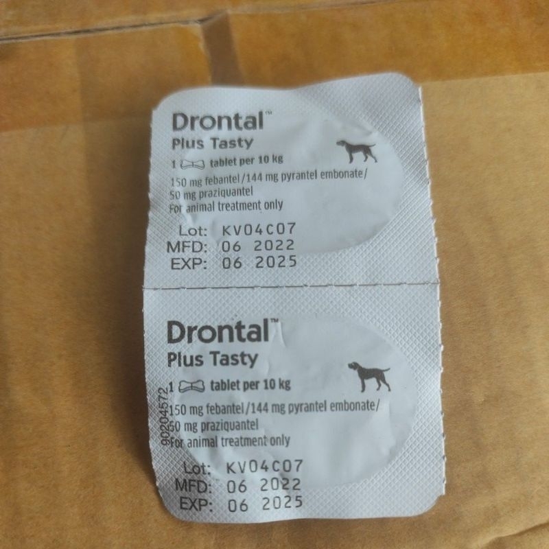 Obat Cacing Anjing Drontal Dog Tasty 1 Tablet - Obat Cacing Anjing Drontal