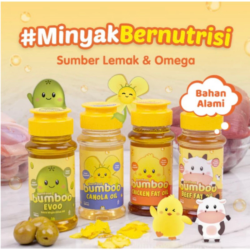 

BUMBOO - Minyak MPASI / Chicken & Beef Fat Oil / Canola & Olive Oil 100ml