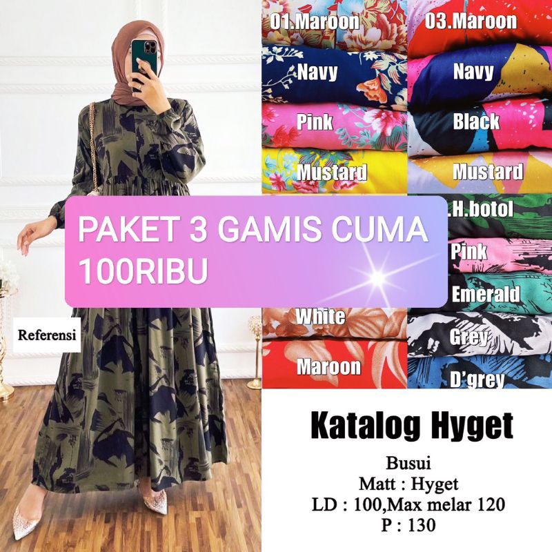 3 Gamis 80ribuan Hyget Premium