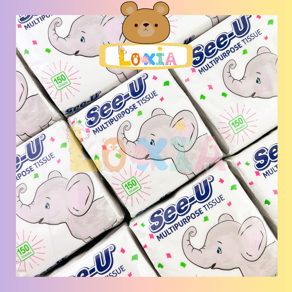 ⭐Loxia⭐ Tisu Tissue See U Pop Up Gajah 150 Sheets 1ply Tebal Murah Harga Grosir / Tisu Kotak See U /