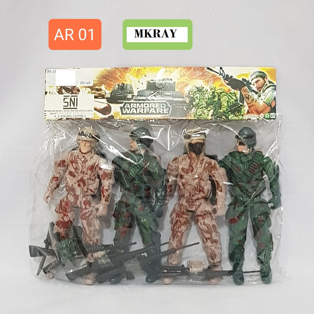 Mainan figure tentara prajurit mainan robot tentara figure tentara isi 4 prajurit tentara