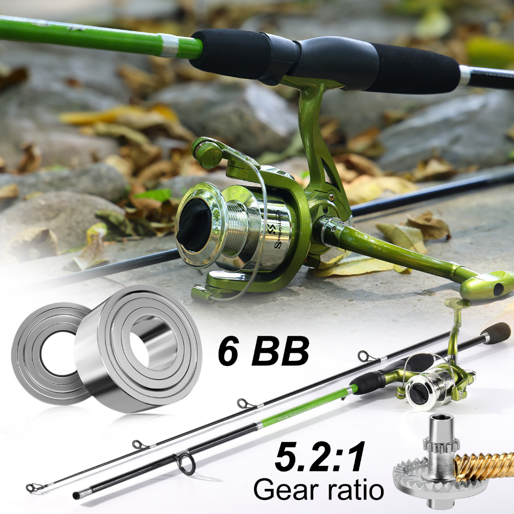 Sougayilang joran pancing set 1.8m Pancing dua tahap 1000/3000 gulungan berputar Set pancing, set le