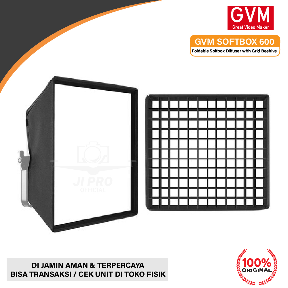 GVM SOFTBOX 600 Foldable Softbox Diffuser with Grid Beehive