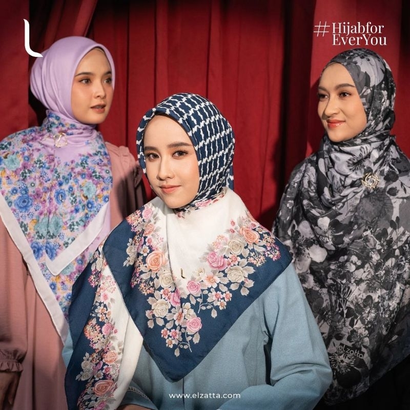 Hijab Segiempat motif Jilbab Kerudung Segi empat Kaila TR Kara syar'i Elzatta best seller