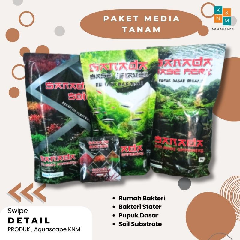Paket Media Tanam Substrate Sanada Aquascape Aquarium 30cm sampai 40cm Akuarium Soil Pupuk Dasar Rum