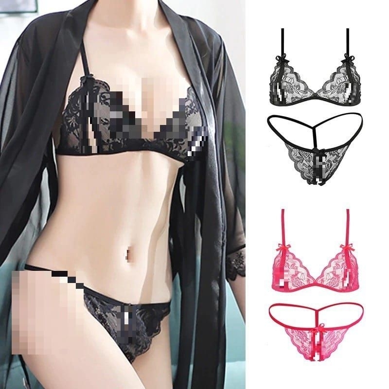 TERBARU SET BRA LINGERIE SEXY & CELANA DALAM MODEL LACE TRANSPARANT IMPORT