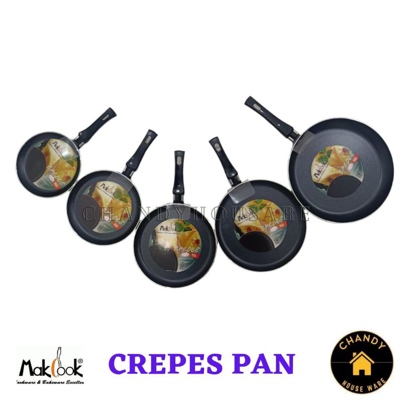 CREPES PAN / WAJAN DATAR / PANCI CREPES / TEFLON CREPES 16 18 20 22 25 CM MERK MAKCOOK