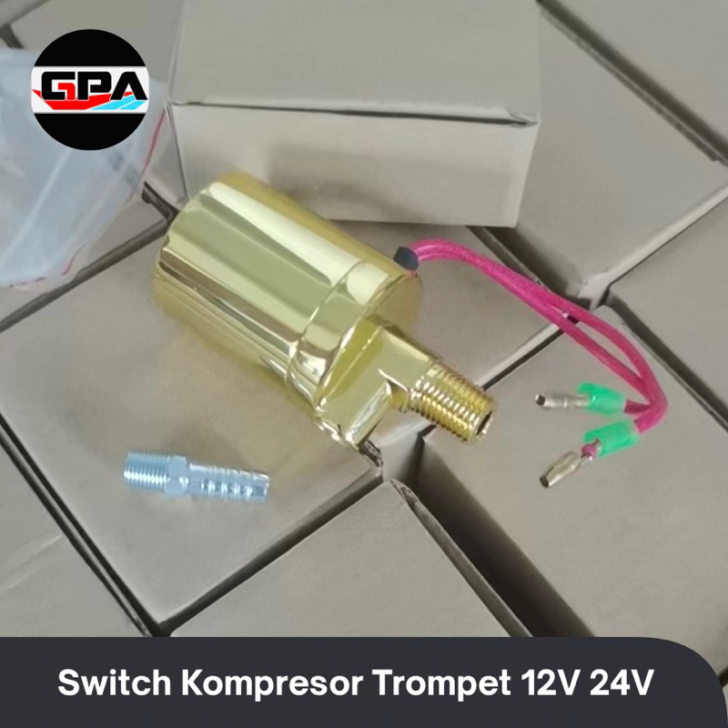 Suit Trompet Corong Hadley Volvo Scania Swet 12V 24V Switch Kompresor Angin Full Kuningan