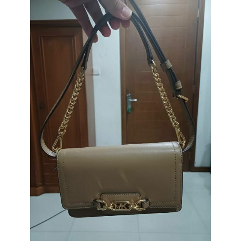 Michael Kors Heather Small Phone Chain Crossbody Bag Husk