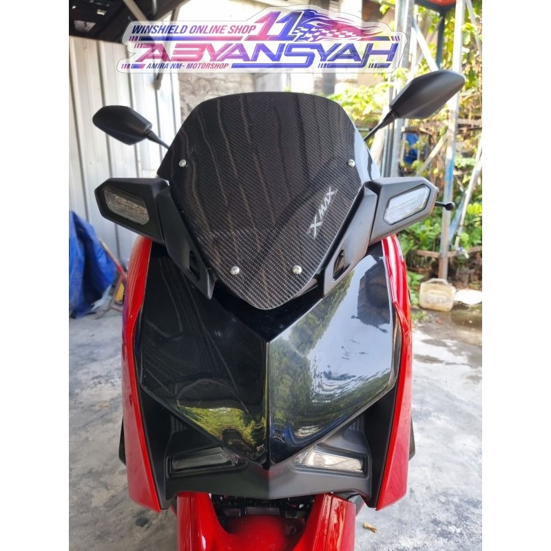 Windshield Xmax New 2023 Sporty Diamond Carbon Kevlar Pakum. Visor Xmax Baru Carbon Kevlar