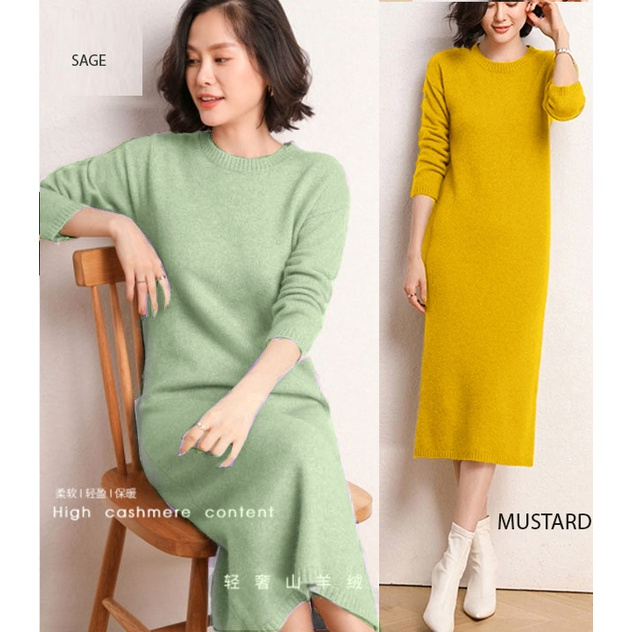 Sweater Drees Long Panjang Wanita Korea Terbaru Import Lengan Panjang Kekinian A54