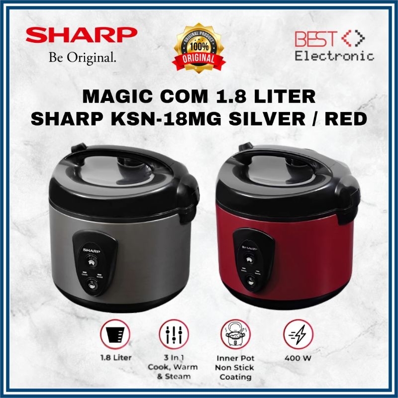 SHARP RICE COOKER / MAGIC COM KSN18MG / KSNI18 MG / KSN 18MG RD SL 1,8 LITER ORIGINAL