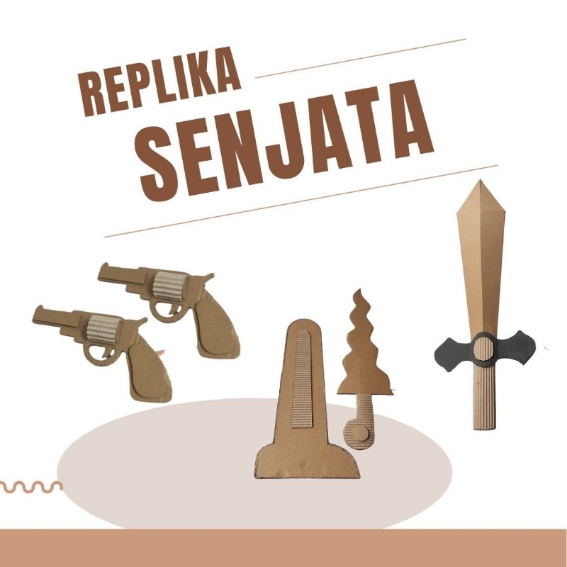 

Replika Senjata ( pistol kardus , pedang kardus , keris kardus)