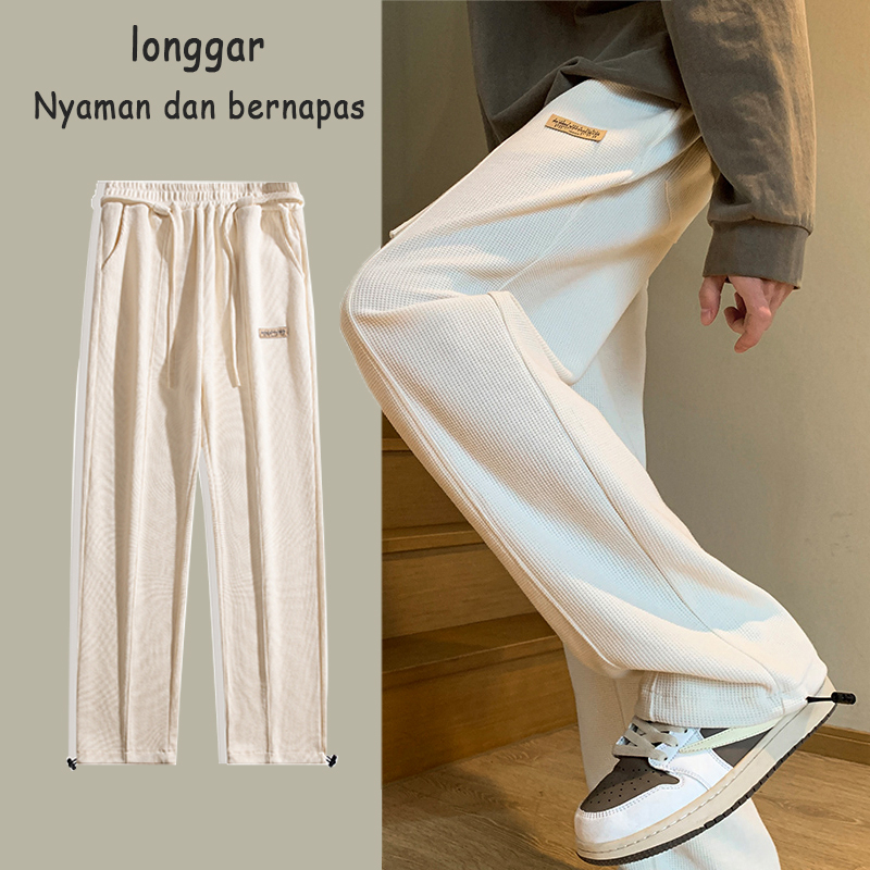 celana korean style celana panjang santai celana dasar pria standar celana longgar Celana panjang ka