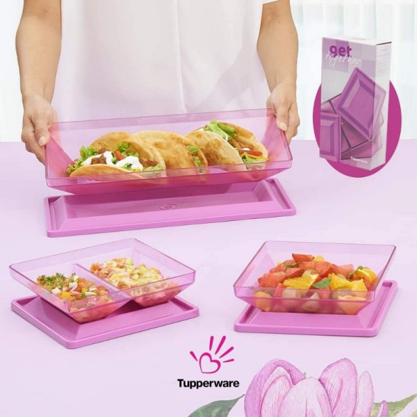 TUPPERWARE GET TOGETHER SET 3pc Piring Saji