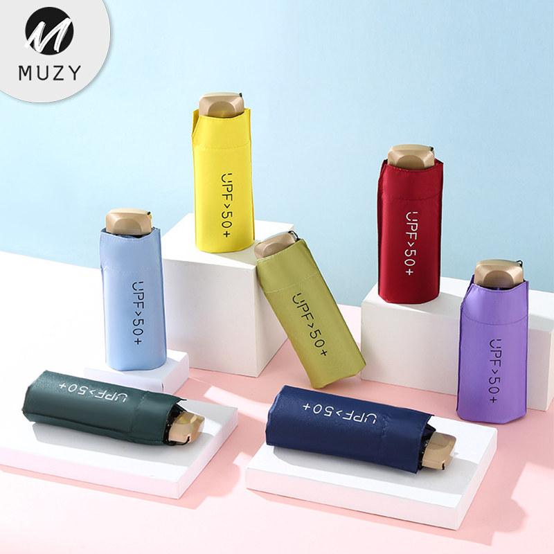 Muzy Mini Pocket Payung Anti UV UPF 50+ Anti Hujan dan Sinar UV Matahari Payung Umbrella Free Pouch 