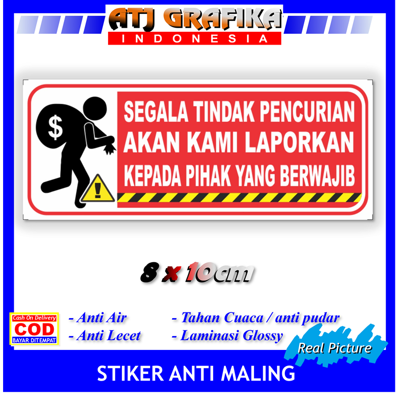 

Stiker label pencurian lapor keamanan sticker anti maling